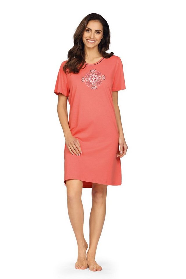 comtessa Nachthemd (Set, 1-tlg., Set) Damen Sleepshirt ca.95cm Nachthemd Kurzarm Baumwolle von comtessa