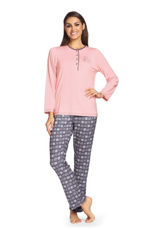 comtessa Schlafanzug (Set, 2 tlg., Set) Damen Schlafanzug 2-teilig Pyjama Langarm Viscose von comtessa