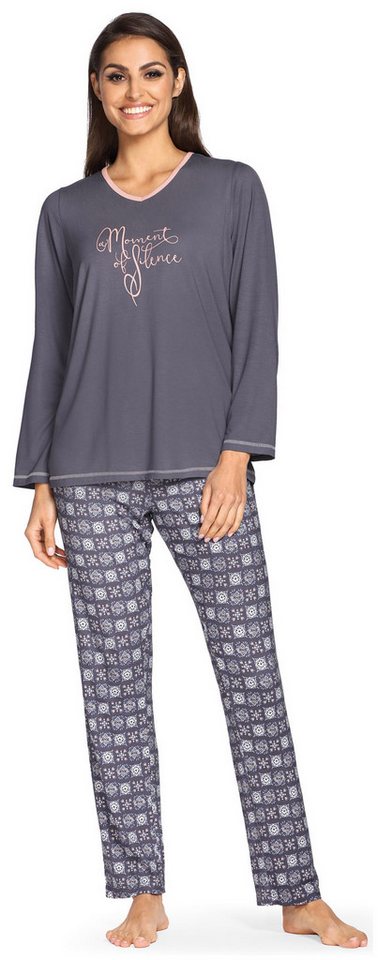 comtessa Schlafanzug (Set, 2 tlg., Set) Damen Schlafanzug 2-teilig Pyjama Langarm Viscose von comtessa