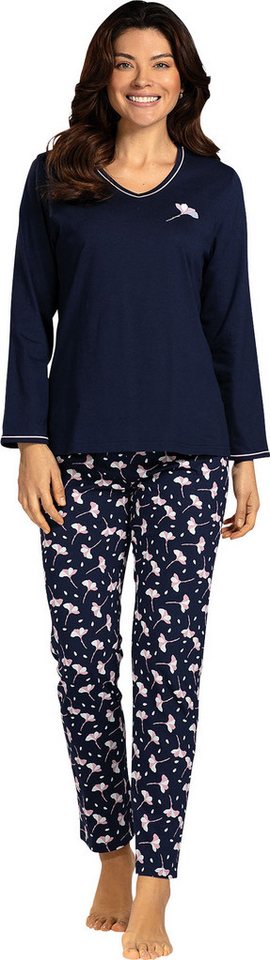 comtessa Pyjama Damen-Schlafanzug Single-Jersey Blumen von comtessa