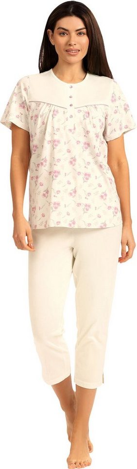comtessa Pyjama Damen-Schlafanzug Single-Jersey Blumen von comtessa