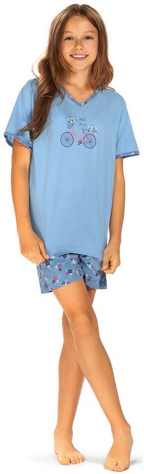 comtessa Schlafanzug Comte Kids (Set, 2 tlg., Set) Mädchen Pyjama Shorty Kurzarm Baumwolle Blumen von comtessa