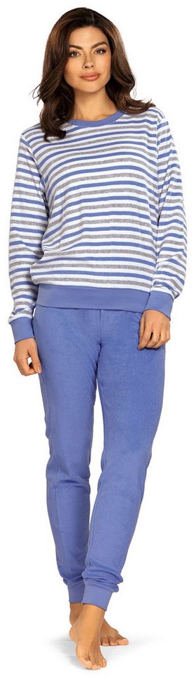 comtessa Schlafanzug Cosy Winter (Set, 2 tlg., 2-teilig) Damen Pyjama lang Frottee Baumwolle Langarm auch große Größen von comtessa