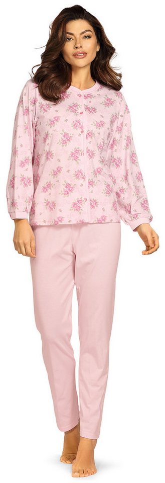 comtessa Schlafanzug Cosy Winter (Set, 2 tlg., 2-teilig) Damen Pyjama lang Langarm Baumwolle geknöpft große Größen von comtessa