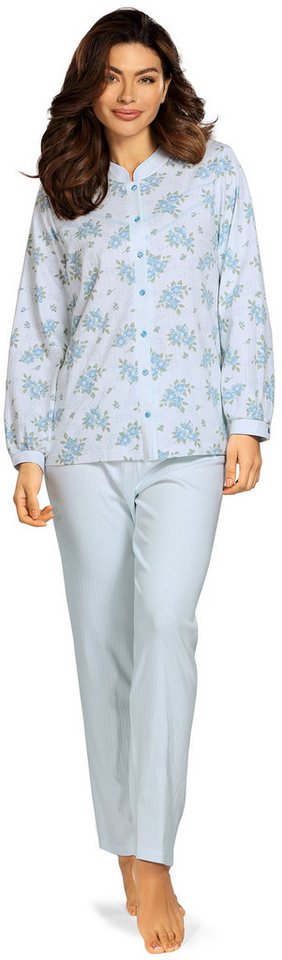 comtessa Schlafanzug Cosy Winter (Set, 2 tlg., 2-teilig) Damen Pyjama lang Langarm Interlock Baumwolle geknöpft große Größen von comtessa