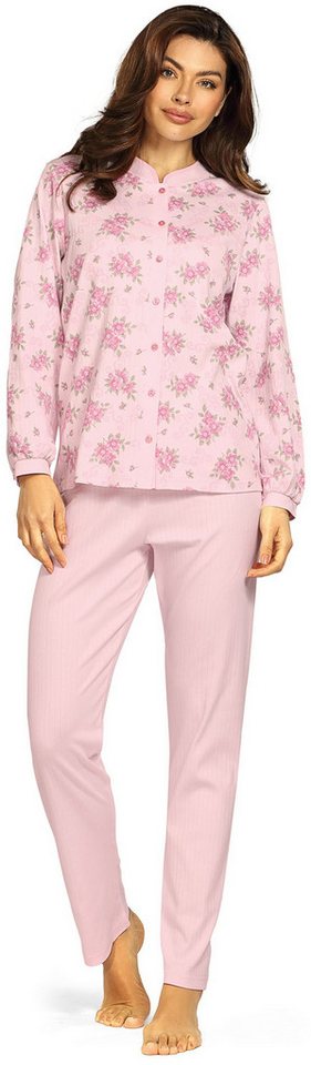 comtessa Schlafanzug Cosy Winter (Set, 2 tlg., 2-teilig) Damen Pyjama lang Langarm Interlock Baumwolle geknöpft große Größen von comtessa