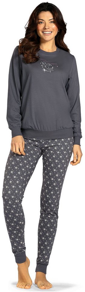 comtessa Schlafanzug Lovely Dreams (Set, 2 tlg., 2-teilig) Damen Pyjama lang Baumwolle Langarm Bündchen große Größen von comtessa