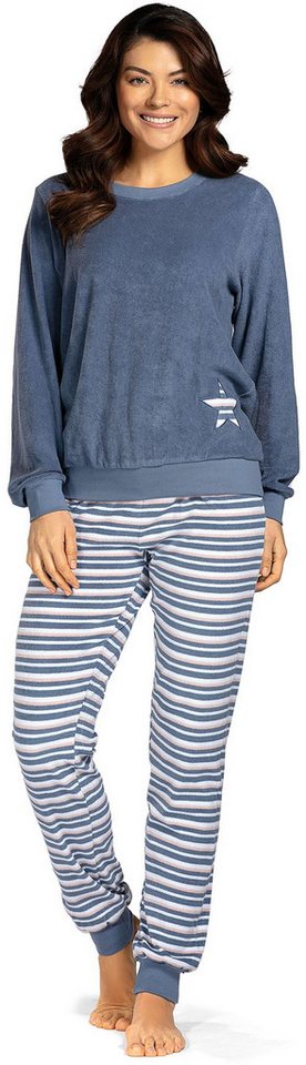 comtessa Schlafanzug Lovely Dreams (Set, 2 tlg., 2-teilig) Damen Pyjama lang Baumwolle Langarm Frottee große Größen von comtessa