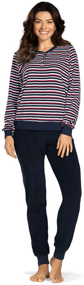 comtessa Schlafanzug Lovely Dreams (Set, 2 tlg., 2-teilig) Damen Pyjama lang Baumwolle Langarm Frottee große Größen von comtessa