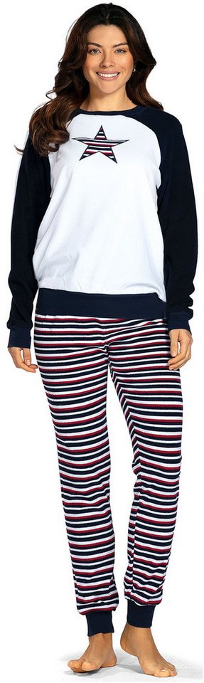 comtessa Schlafanzug Lovely Dreams (Set, 2 tlg., 2-teilig) Damen Pyjama lang Baumwolle Langarm Frottee große Größen von comtessa
