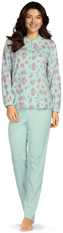 comtessa Schlafanzug Lovely Dreams (Set, 2 tlg., 2-teilig) Damen Pyjama lang Baumwolle Langarm Interlock geknöpft große Größen von comtessa