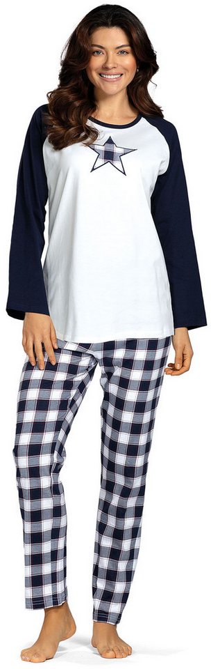 comtessa Schlafanzug Lovely Dreams (Set, 2 tlg., 2-teilig) Damen Pyjama lang Baumwolle Langarm Reglan große Größen von comtessa