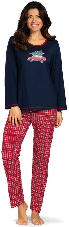 comtessa Schlafanzug Lovely Dreams (Set, 2 tlg., 2-teilig) Damen Pyjama lang Baumwolle Langarm Winter große Größen von comtessa