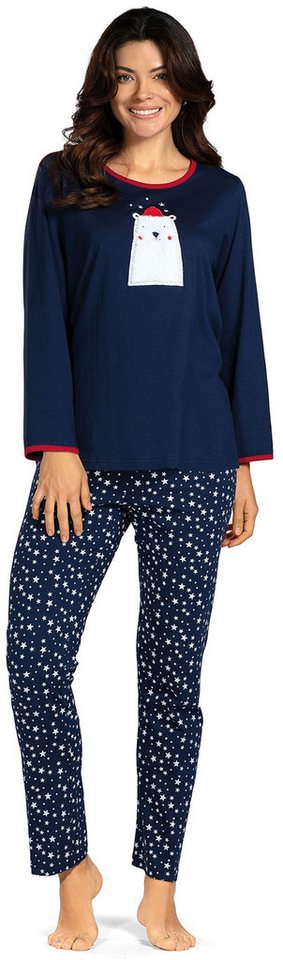 comtessa Schlafanzug Lovely Dreams (Set, 2 tlg., 2-teilig) Damen Pyjama lang Baumwolle Langarm große Größen von comtessa