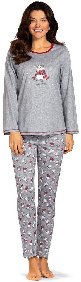 comtessa Schlafanzug Lovely Dreams (Set, 2 tlg., 2-teilig) Damen Pyjama lang Baumwolle Langarm große Größen von comtessa