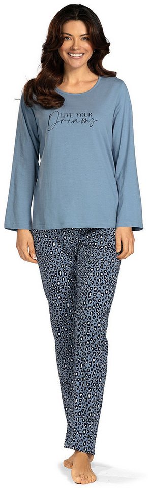 comtessa Schlafanzug Lovely Dreams (Set, 2 tlg., 2-teilig) Damen Pyjama lang Baumwolle Langarm große Größen von comtessa