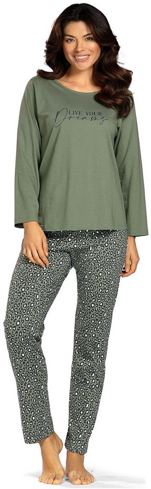 comtessa Schlafanzug Lovely Dreams (Set, 2 tlg., 2-teilig) Damen Pyjama lang Baumwolle Langarm große Größen von comtessa