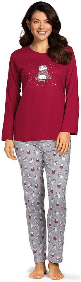 comtessa Schlafanzug Lovely Dreams (Set, 2 tlg., 2-teilig) Damen Pyjama lang Baumwolle Langarm große Größen von comtessa