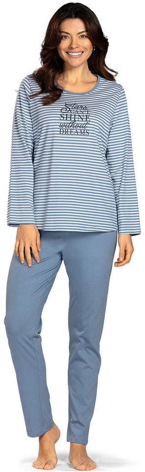 comtessa Schlafanzug Mellow Luxe (Set, 2 tlg., 2-teilig) Damen Pyjama lang Baumwolle Langarm auch große Größen von comtessa