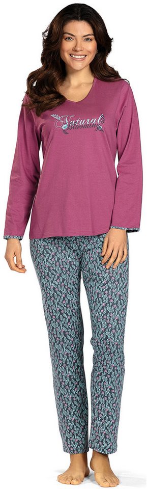 comtessa Schlafanzug Mellow Luxe (Set, 2 tlg., 2-teilig) Damen Pyjama lang Baumwolle Langarm auch große Größen von comtessa