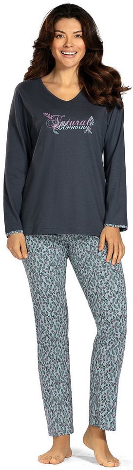 comtessa Schlafanzug Mellow Luxe (Set, 2 tlg., 2-teilig) Damen Pyjama lang Baumwolle Langarm auch große Größen von comtessa