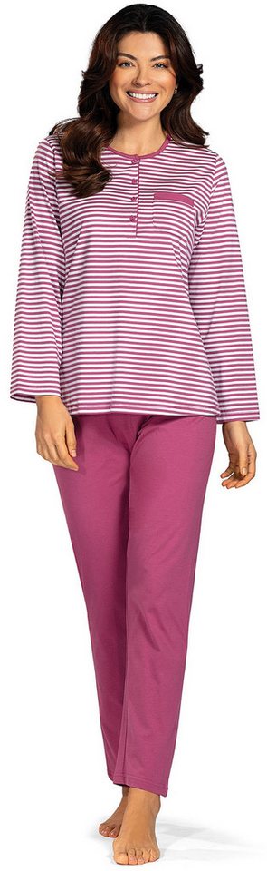 comtessa Schlafanzug Mellow Luxe (Set, 2 tlg., 2-teilig) Damen Pyjama lang Baumwolle Langarm geknöpft auch große Größen von comtessa