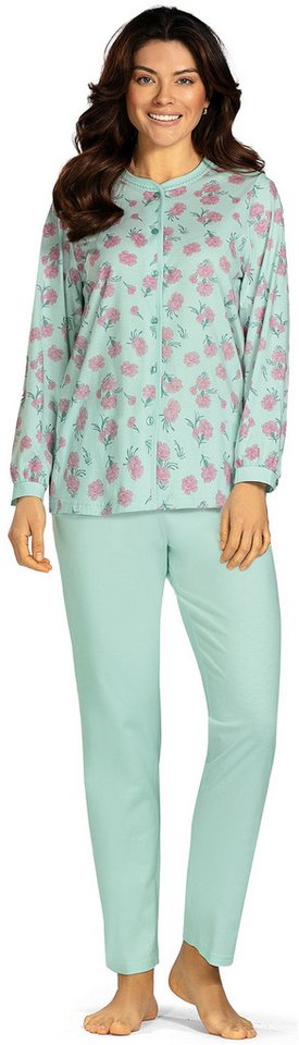 comtessa Schlafanzug Mellow Luxe (Set, 2 tlg., 2-teilig) Damen Pyjama lang Baumwolle Langarm geknöpft große Größen von comtessa
