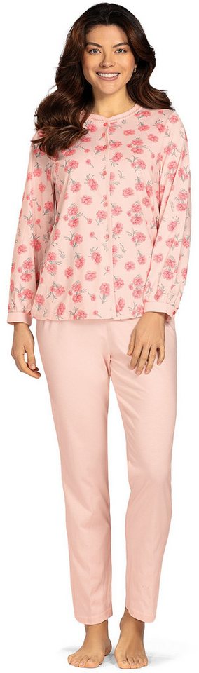 comtessa Schlafanzug Mellow Luxe (Set, 2 tlg., 2-teilig) Damen Pyjama lang Baumwolle Langarm geknöpft große Größen von comtessa