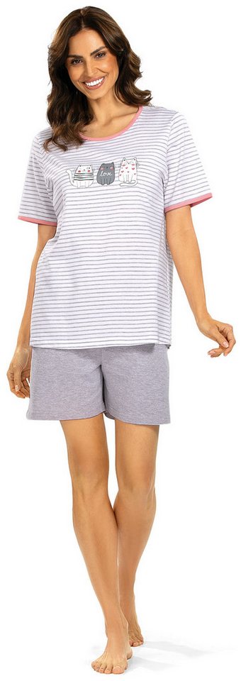 comtessa Shorty Feeling Good (Set, 2 tlg., 2-teilig) Damen Pyjama 2-teilig Shorty Schlafanzug Baumwolle große Größen von comtessa