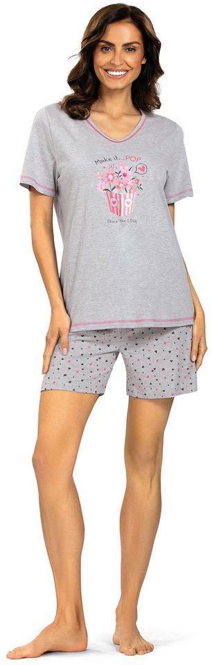 comtessa Shorty Feeling Good (Set, 2 tlg., 2-teilig) Damen Pyjama 2-teilig Shorty Schlafanzug Baumwolle große Größen von comtessa