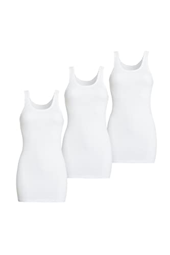 Conta Achselhemd lang, Top mit Spitze für Damen, Unterhemd in Feinripp, Trägertop aus Baumwolle, weiß | 3er Pack, Gr.: 62/10XL Conta Achselhemd lang, Top mit Spitze für Damen, Unterhemd in Feinripp, Trägertop aus Baumwolle, weiß | 3er Pack, Gr.: 62/10XL von con-ta
