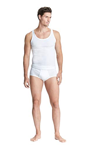 con-ta DOPPELRIPP Slip mit Eingriff 3er Spar-Pack, anschmiegsame Unterhose für Herren, Unterbekleidung aus 100% Baumwolle, Weiß | Größe: 6/L von con-ta