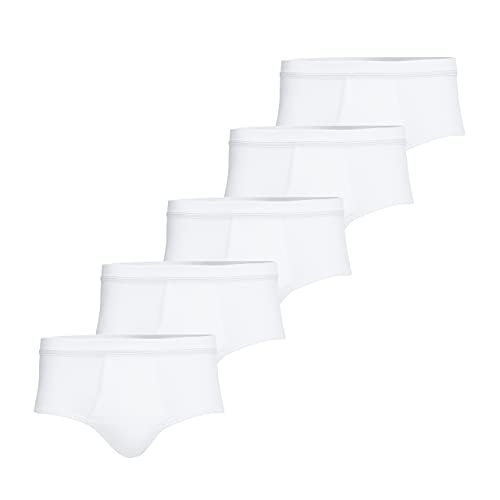 Conta Slip mit Eingriff Spar-Pack, Bequeme Unterwäsche für Herren im klassischen Design, aus 100% Baumwolle, weiß | 5er Spar-Pack, Gr.: 8/XXL von con-ta