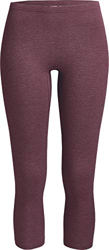 con-ta Thermo Hose in 3/4-Länge für Damen aus natürlicher Baumwolle und formgebenden Polyester, wärmeisolierende Funktionsunterwäsche, Burgund Melange, Größe: 46 von con-ta