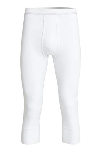 Conta 3/4 Lange Hose mit Eingriff, Bequeme Unterhose für Herren, anschmiegsame Unterhose, Leggings aus 100% Baumwolle, weiß | Gr.: 9/3XL von con-ta