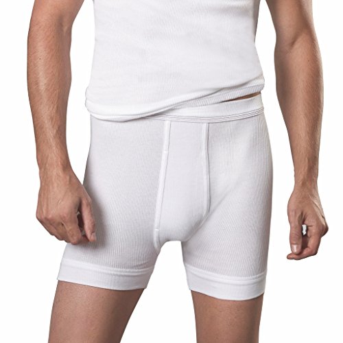 con-ta- 5er Spar-Pack Herren Unterhose/Slip - Doppelripp mit Eingriff und kurzem Bein- 100% supergekämmte Baumwolle - Weiß Trockner geeignet (5/M, 5 X Weiß) von con-ta