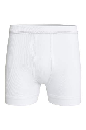 con-ta DOPPELRIPP Kurze Hose mit Eingriff, Bequeme Shorts für Herren, figurbetonte Unterwäsche, Unterhose aus weicher Baumwolle, in Weiß, Größe: 12/6XL von con-ta