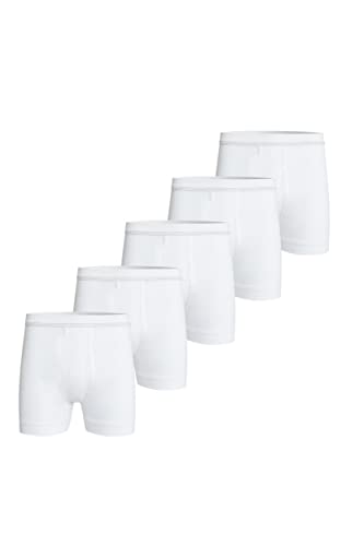 con-ta DOPPELRIPP Kurze Hose mit Eingriff 5er Spar-Pack, Bequeme Shorts für Herren, figurbetonte Unterwäsche, aus 100% Baumwolle, in Weiß, Größe: 5XL von con-ta