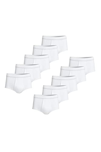 con-ta DOPPELRIPP Slip mit Eingriff, Bequeme Unterwäsche für Herren, aus 100% Baumwolle, weiß | 10er Pack, Gr.: 8/XXL von con-ta