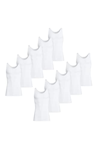 Conta DOPPELRIPP Unterhemd, Unterwäsche für Herren, klassisch bequemes Oberteil, aus 100% Baumwolle, weiß | 10er Spar-Pack, Gr.: 6/L von con-ta