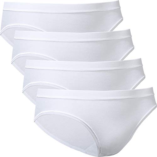 con-ta Damen-Hüftslip 4er-Pack Feinripp weiß Größe 48 von con-ta