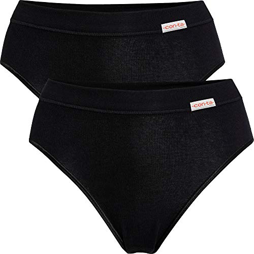 con-ta Damen-Slip 2er-Pack schwarz Größe 42 von con-ta