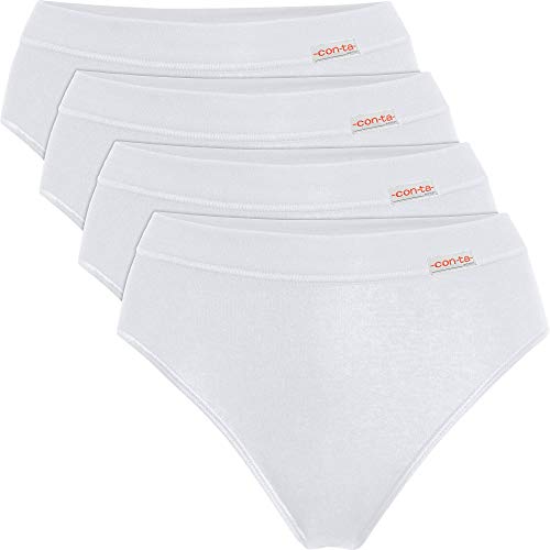 con-ta Damen-Slip 4er-Pack Feinripp weiß Größe 42 von con-ta
