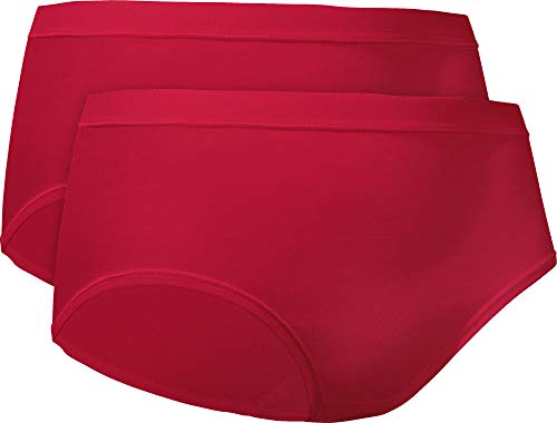 con-ta Damen-Taillenslip 2er-Pack Feinripp rot Größe 42 von con-ta
