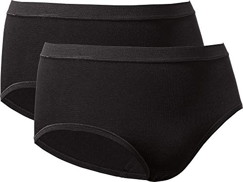 con-ta Damen-Taillenslip 2er-Pack Feinripp schwarz Größe 42 von con-ta