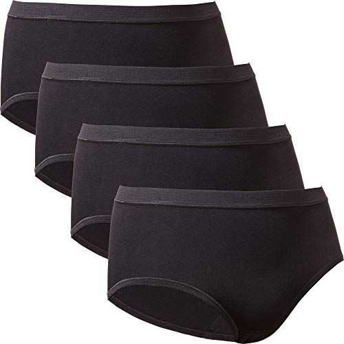 con-ta Damen-Taillenslip 4er-Pack Feinripp schwarz Größe 40 von con-ta