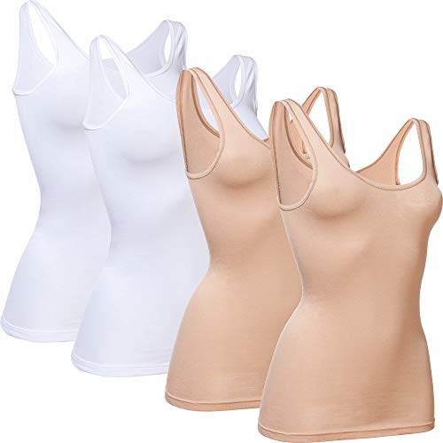 con-ta Damen-Unterhemd 4er-Pack weiß/Haut Größe 46 von con-ta