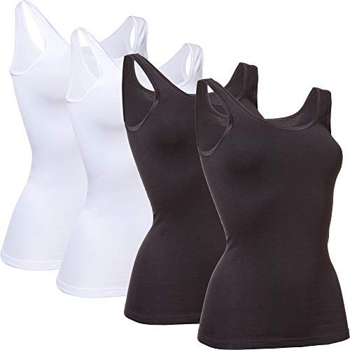 con-ta Damen-Unterhemd 4er-Pack weiß/schwarz Größe 38 von con-ta