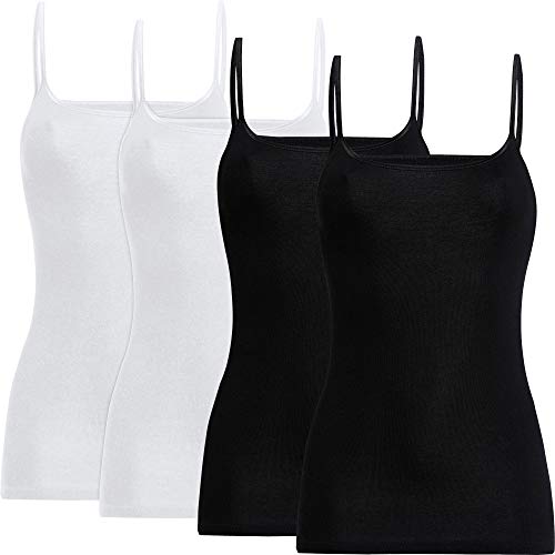 con-ta Damen-Unterhemd 4er-Pack weiß/schwarz Größe 40 von con-ta