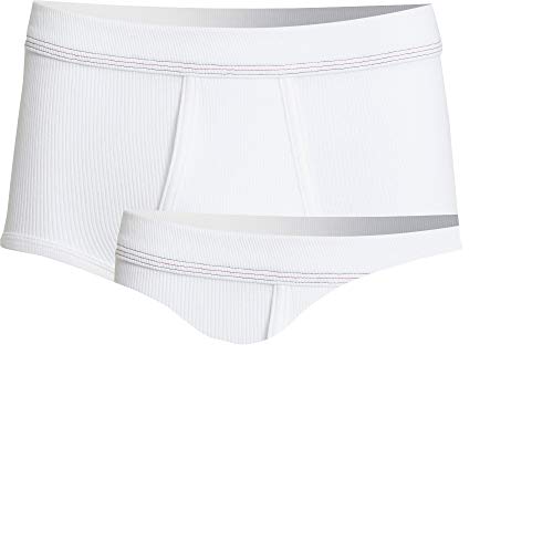 con-ta Herren-Slip 2er-Pack Doppelripp weiß Größe 8 von con-ta